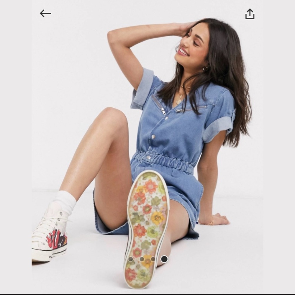 ASOS Denim Romper with Zipper Detail - Picture 4 of 4